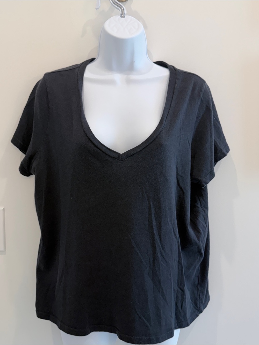 Marine Layer Black V-Neck Short Sleeve Tee